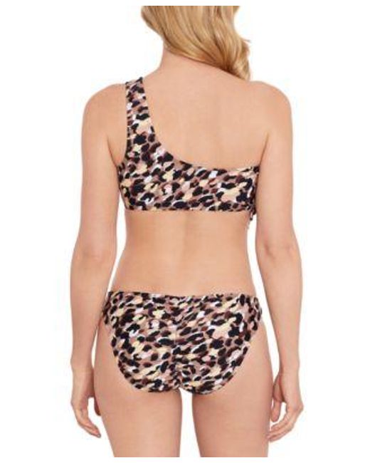Salt + Cove Black Salt Cove Animal Print One Shoulder Bikini Top Hipster Bottoms Created For Macys