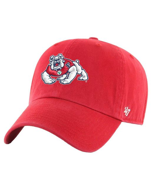 '47 47 Red Fresno State Bulldogs Clean Up Adjustable Hat for men