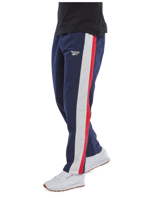 Reebok Blue Ivy League Regular-fit Colorblocked Crinkled Track Pants for men