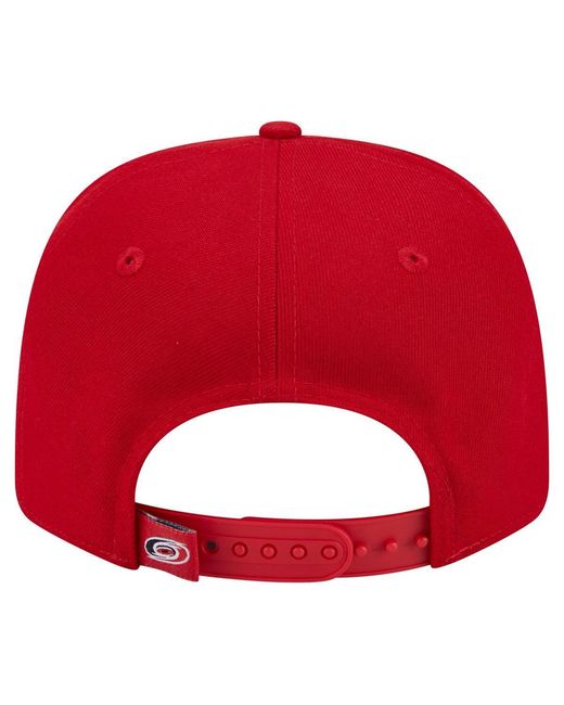KTZ Red Carolina Hurricanes Logo Basic 9seventy Adjustable Hat for men