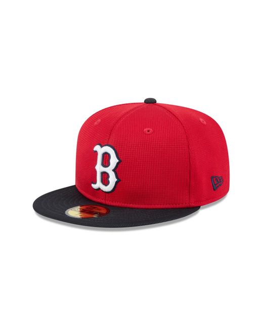 KTZ Red Boston Sox 2025 Spring Training 59fifty Fitted Hat for men