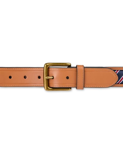 Tommy Hilfiger Blue Prep Striped Ribbon Inlay Casual Belt for men