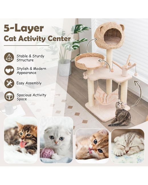 Cozito Metallic Cat Tree Multi-level