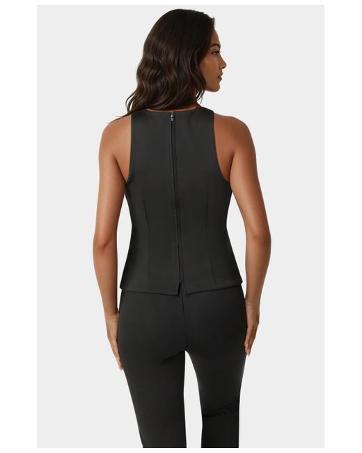 Bebe Black Bow Halter Neck Top
