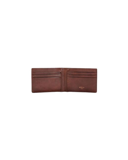 Bosca Brown Dolce Small Bifold Wallet for men