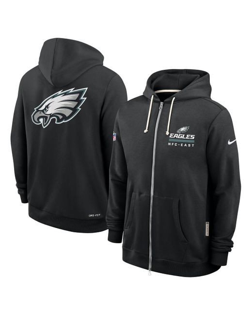 Nike Men's Black Philadelphia Eagles Sideline Utility Player Performance  Full-zip Hoodie