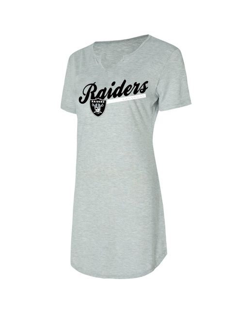 Concepts Sport Gray Las Vegas Raiders Petition Knit Nightshirt