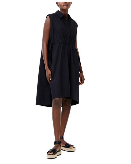French Connection Blue Rhodes Cotton Poplin Swing Dress