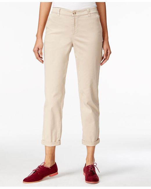 Maison jules Cropped Straight-leg Lou Lou Pants in Brown | Lyst