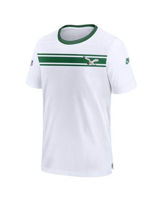 Nike White Distressed Philadelphia Eagles Sideline Coaches Alternate Performance T-shirt for men