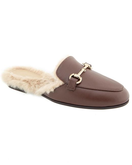 BCBGeneration Brown Zorie-2 Fur Lined Mule