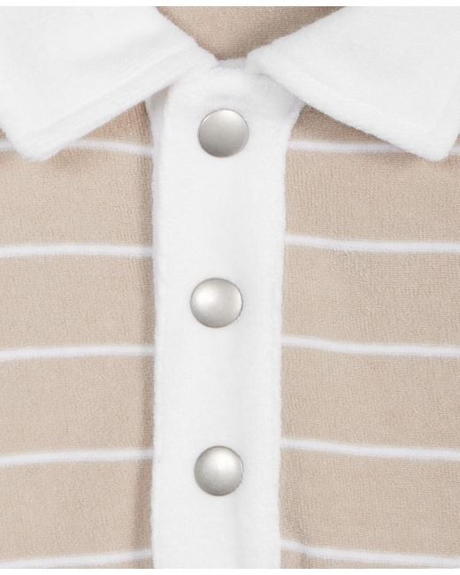 Mode Of One Gray Horizontal-stripe French Terry Polo for men