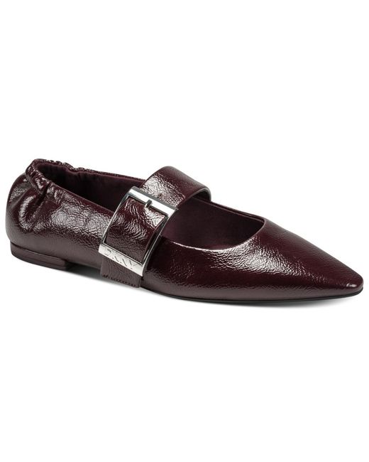DKNY Brown Cormic Pointed Toe Buckle Flats