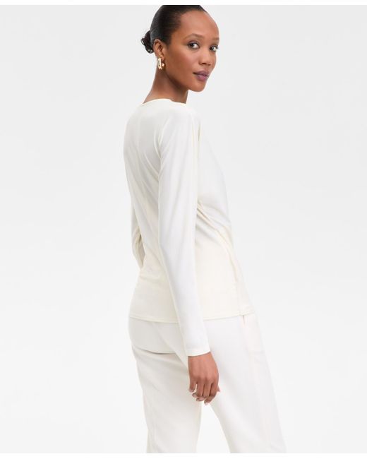 INC International Concepts White Dolman-sleeve Top