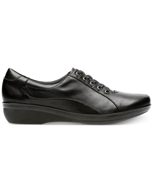 Clarks Leather Everlay Elma Flats in Black Leather (Black) - Lyst