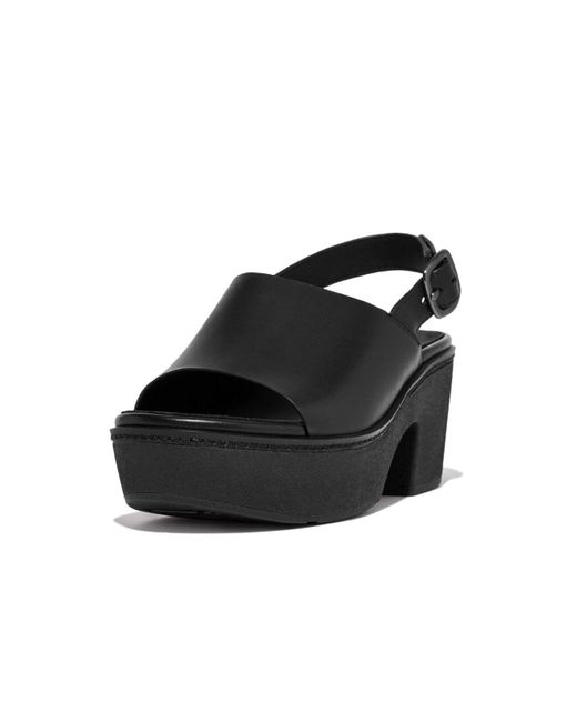 Fitflop Pilar Leather Back Strap Platform Sandals in Black Lyst