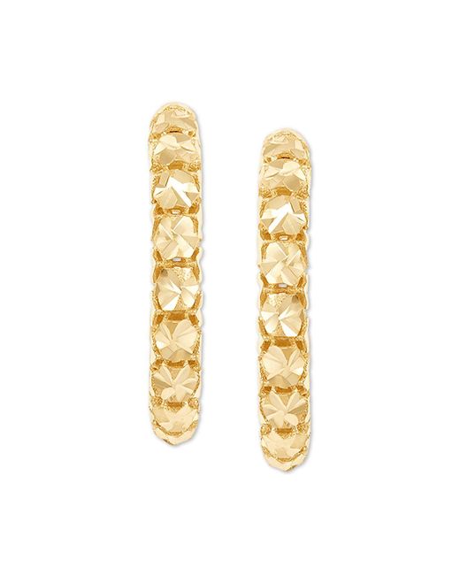 Effy Metallic Effy Oro By Effy® Hollow Bead Hoop Earrings In 14k Gold