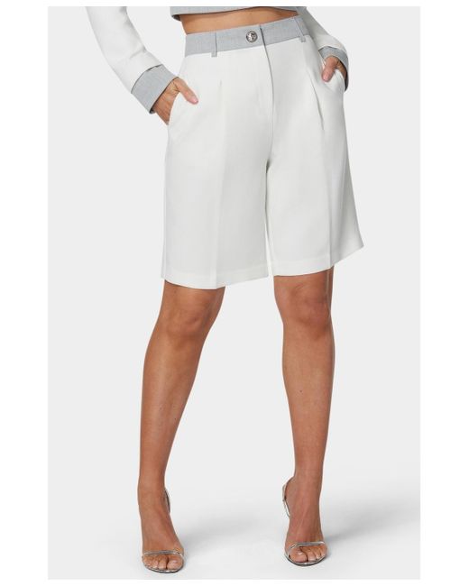 Bebe White Tailored Bermuda Shorts