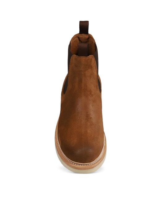 Frye Brown Hudson Suede Leather Chelsea Boots for men