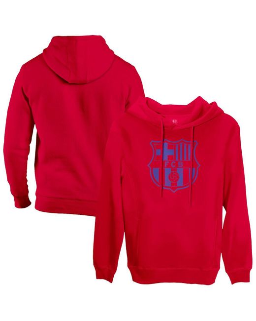 1863fc Red Barcelona Mono Badge Fleece Pullover Hoodie for men