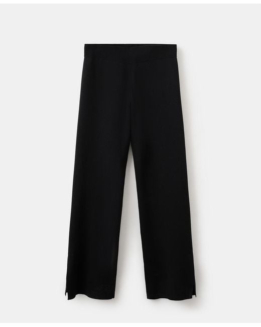 Mango Black Side Slit Knit Pants
