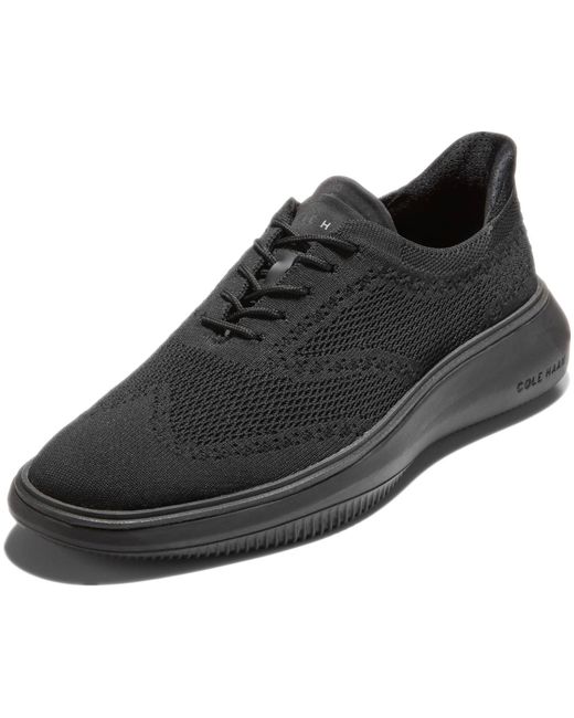 Cole Haan Black Grand Phaze Stitchlite Quick-on Lace-up Oxford Shoes for men