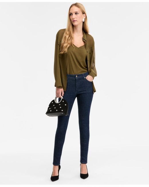 INC International Concepts Green Button-front Shirt