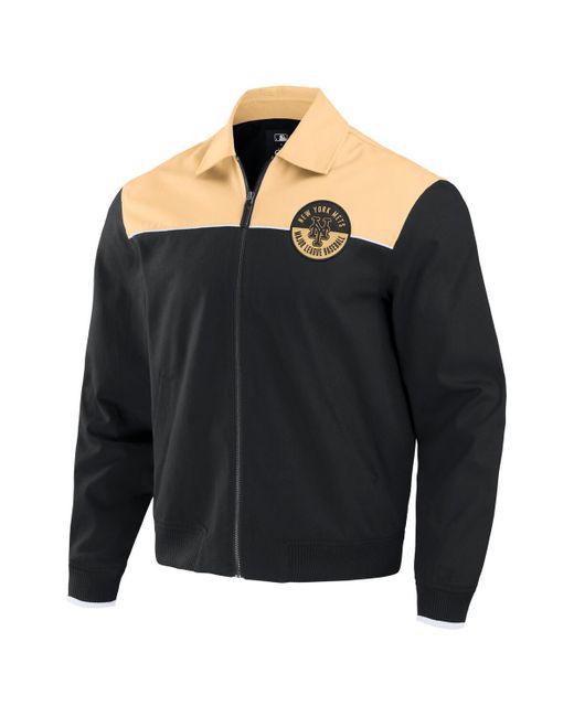 Fanatics Darius Rucker Collection By Black/tan New York Mets Canvas Bomber Full-zip Jacket for men