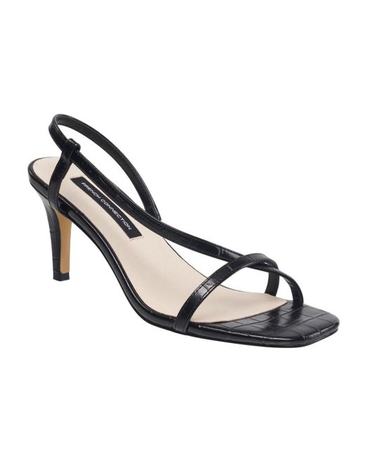 French Connection Tanya Slip-on Heeled Sandal in Metallic | Lyst
