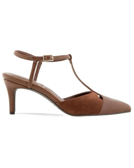BCBGMAXAZRIA Brown Baxi T-strap Pump