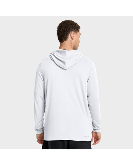 Nike White Iowa Hawkeyes 2025 Sideline Performance Long Sleeve Hoodie T-shirt for men