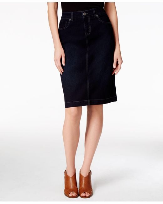 Style & co. Denim Skirt, Only At Macy's in Black | Lyst