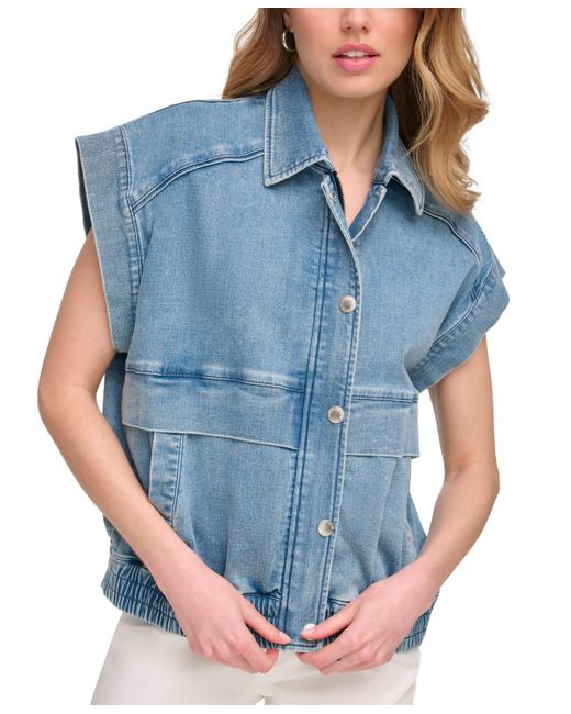 Raina Short-Sleeved Denim Jacket – Amy Atelier