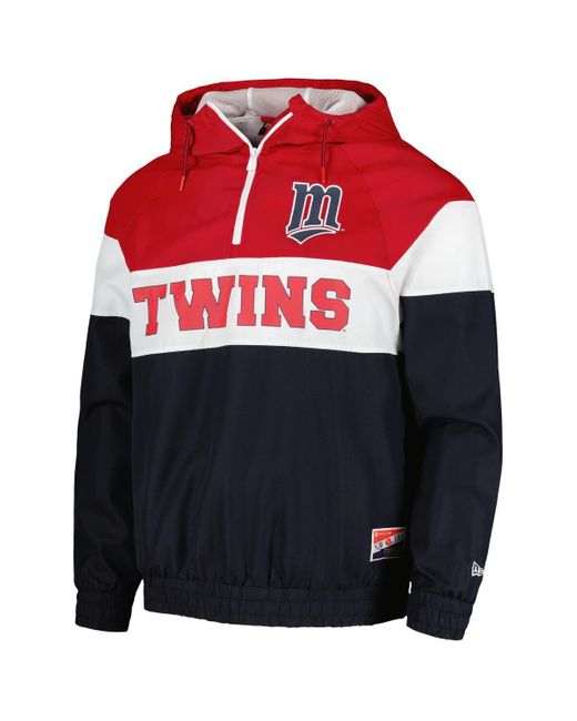 KTZ Red Minnesota Twins Ripstop Raglan Quarter-zip Hoodie Windbreaker Jacket for men
