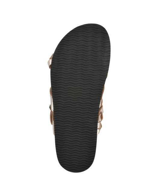 White Mountain Brown Harrington Round Toe Flat Sandals