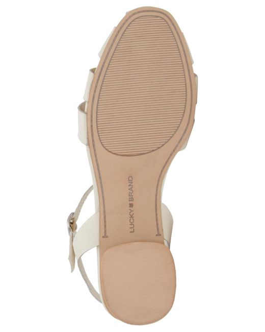Lucky Brand White Zilma Ankle Strap Fisherman Flat Sandals