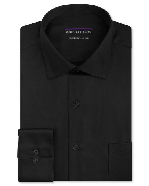 Geoffrey beene Sateen Regular-fit Dress Shirt in Black for Men - Save ...