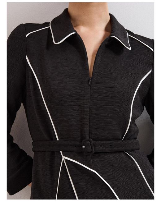 Phase Eight Black Tilly Piped Dress