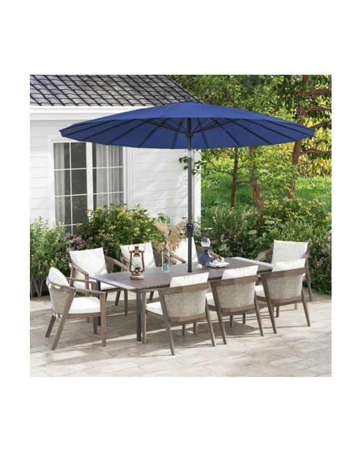 Mondawe Blue 9 Feet Round Patio Umbrella