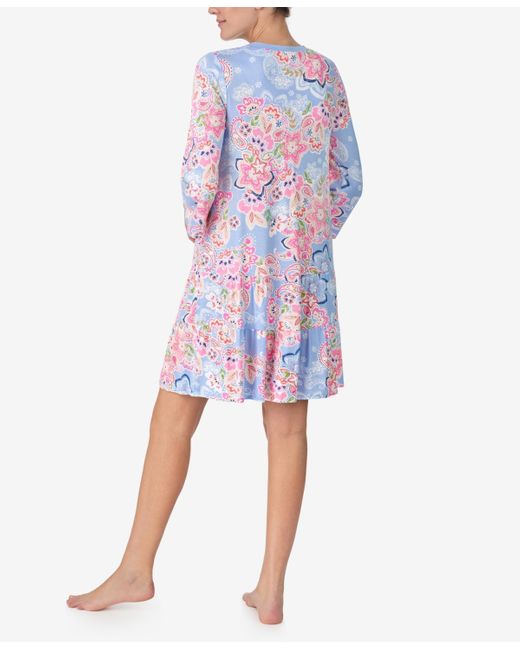 Ellen Tracy Multicolor 3/4 Bell Sleeve Tunic Short Gown