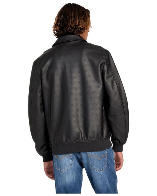 Guess Black Monogram Aviator Jacket for men
