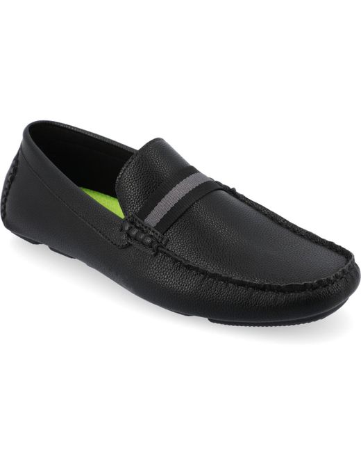 Vance Co. Black Griffin Tru Comfort Foam Slip-on Driving Loafers for men