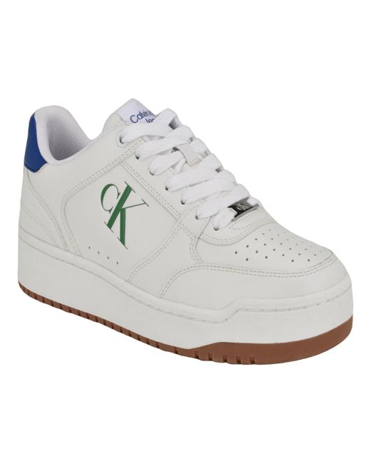 Calvin Klein White Acre Lace-up Casual Sneakers for men