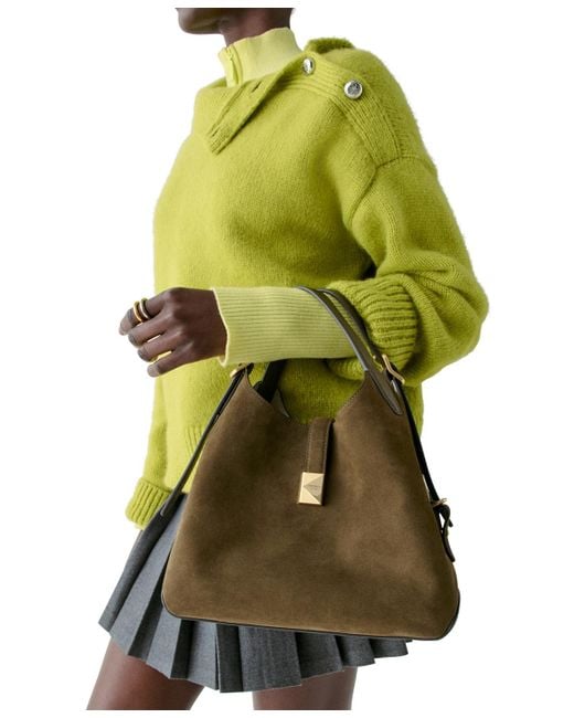 Kate Spade Green Deco Suede Crossbody Tote Bag