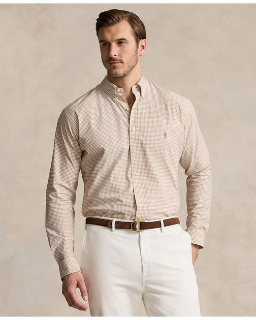 Polo Ralph Lauren Natural Big & Tall Plaid Stretch Poplin Shirt for men
