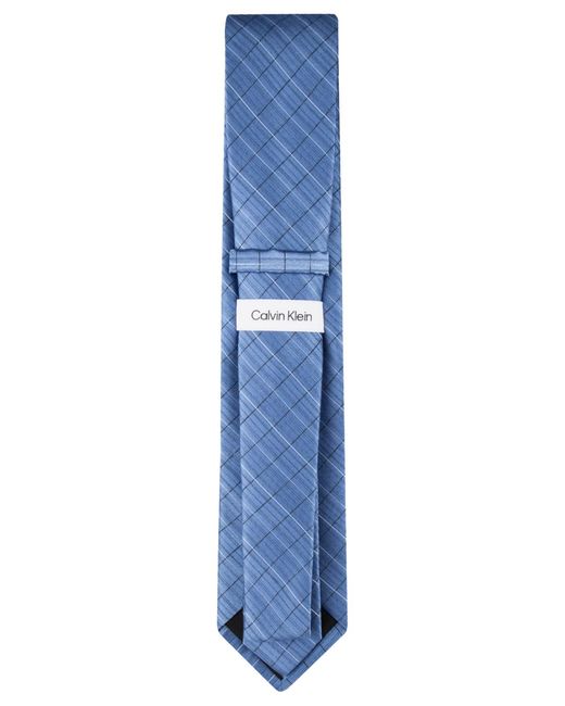 Calvin Klein Blue Etched Windowpane Tie for men