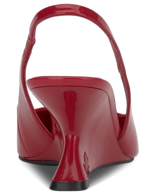 INC International Concepts Red Sairi Wedge Slingback Pumps