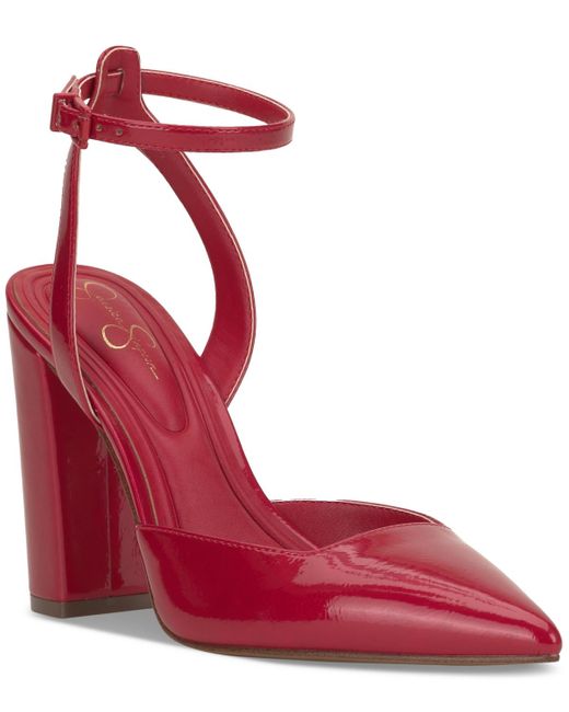 Jessica Simpson Red Nazela Two-piece Pointed-toe Pumps