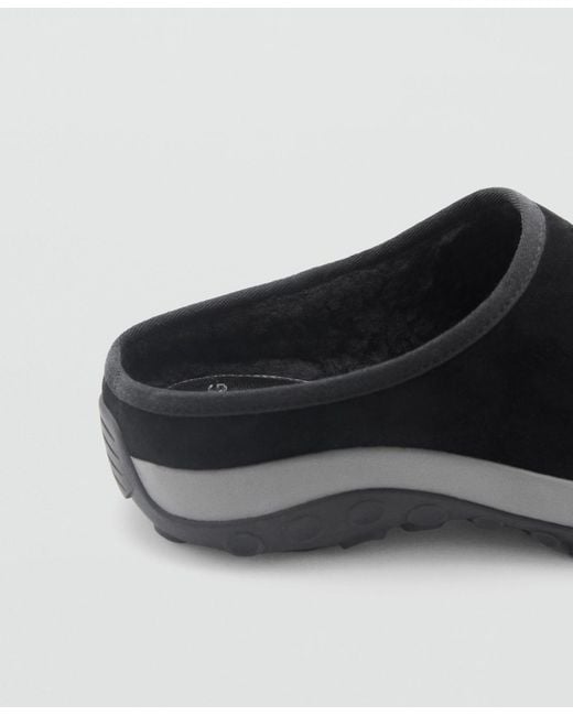Mango White Track Sole Leather Clogs