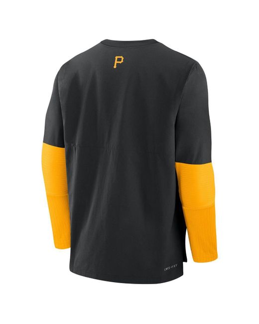 Nike Blue Black/gold Pittsburgh Pirates Authentic Collection Lightweight Player Tri-blend Performance Pullover Sweatshirt for men